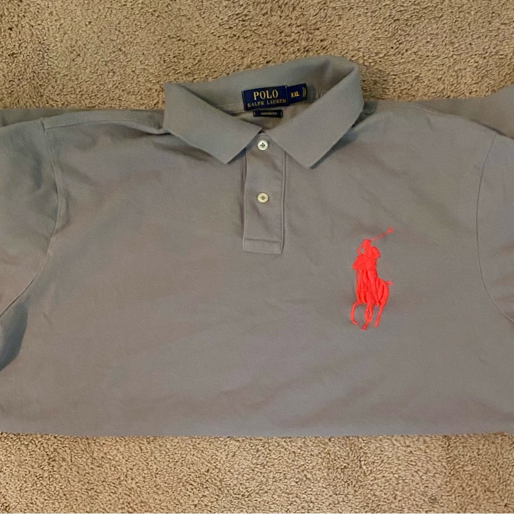 Polo by Ralph Lauren Gray Shirt with Red Logo